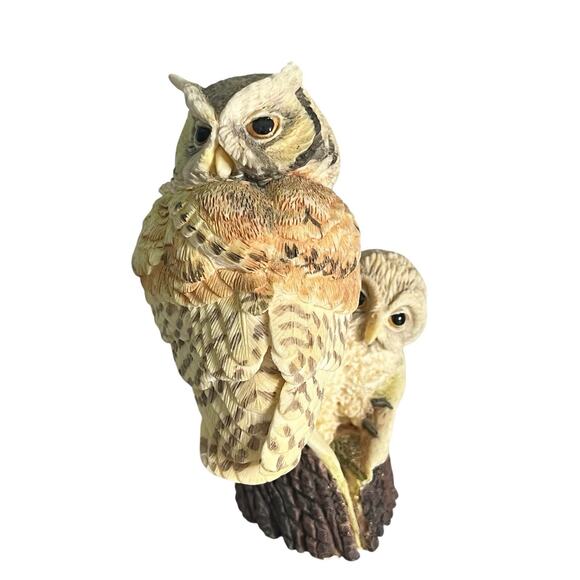 Lot Of 4 Vintage 90s Hamilton Collection By Russell Willis Owl Figurines Rustic - Picture 8 of 11